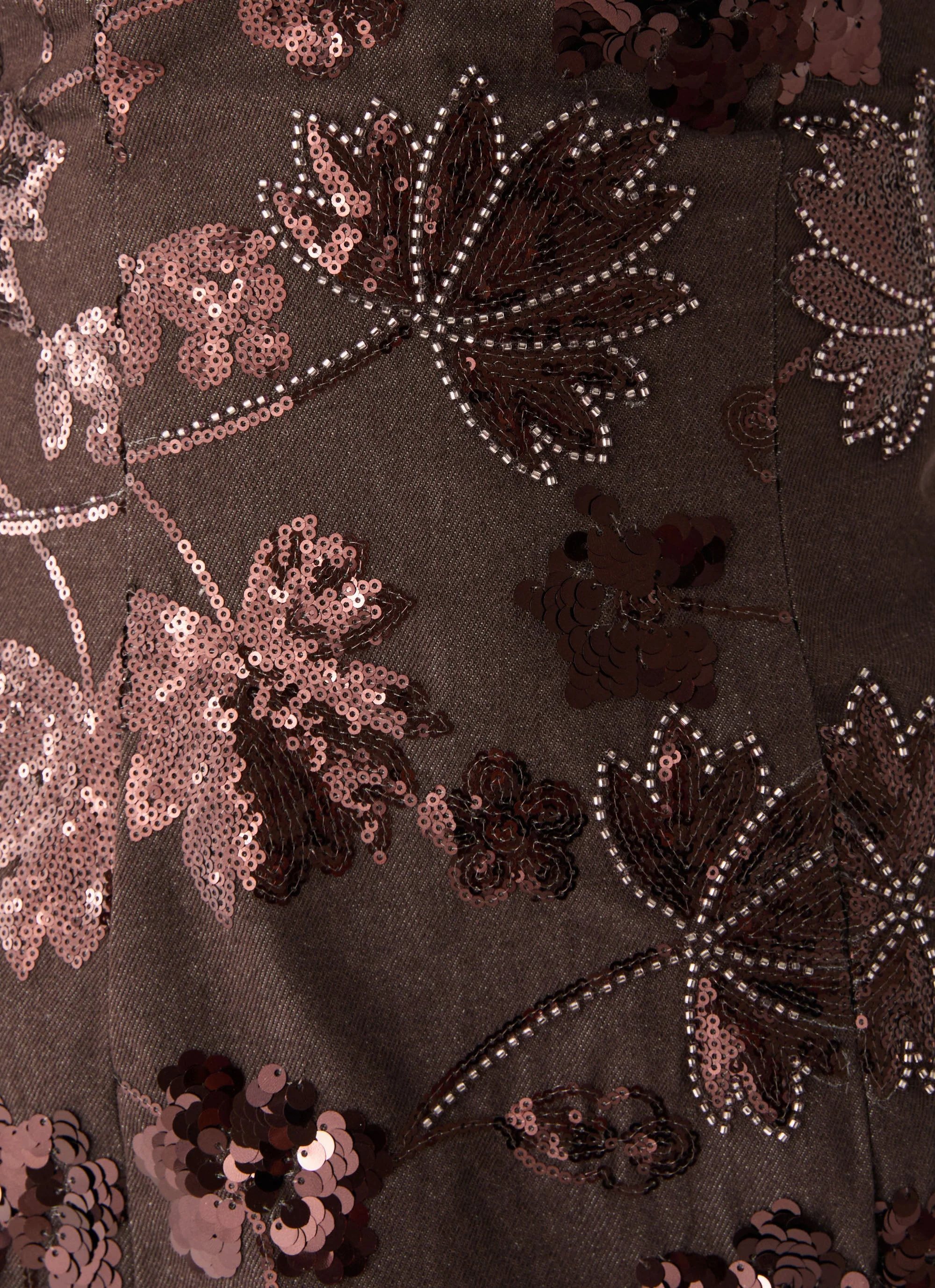Akima Bustier Sequin Mini Dress - Chocolate - Image 9