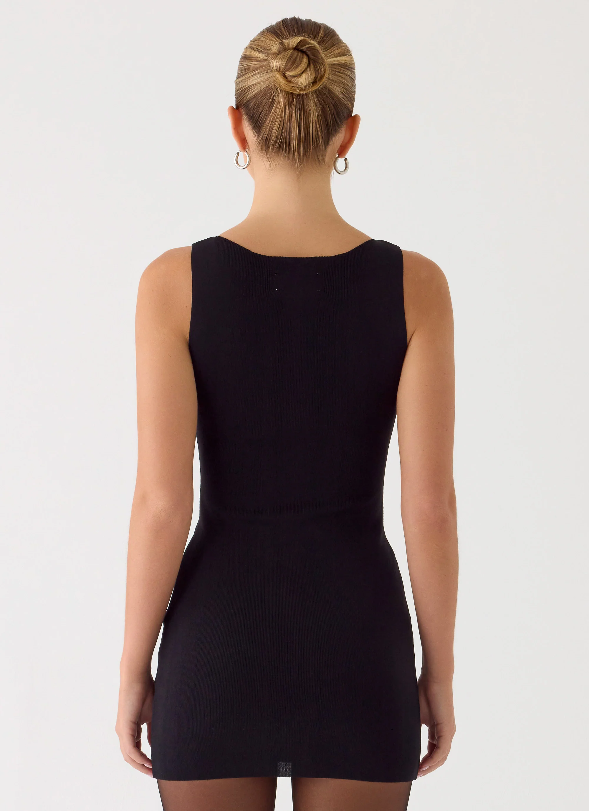 Amaris Knit Mini Dress - Black - Image 10
