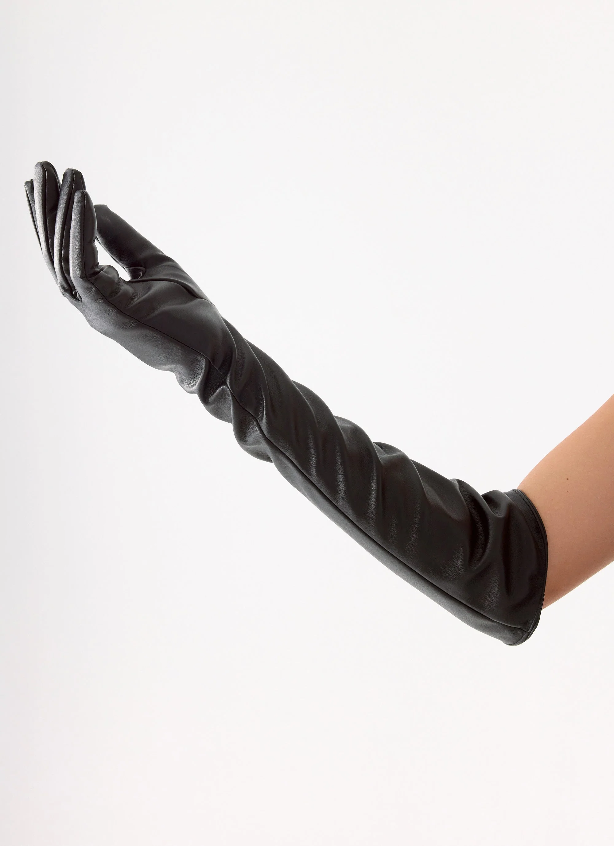 Attalina Faux Leather Gloves - Black - Image 2