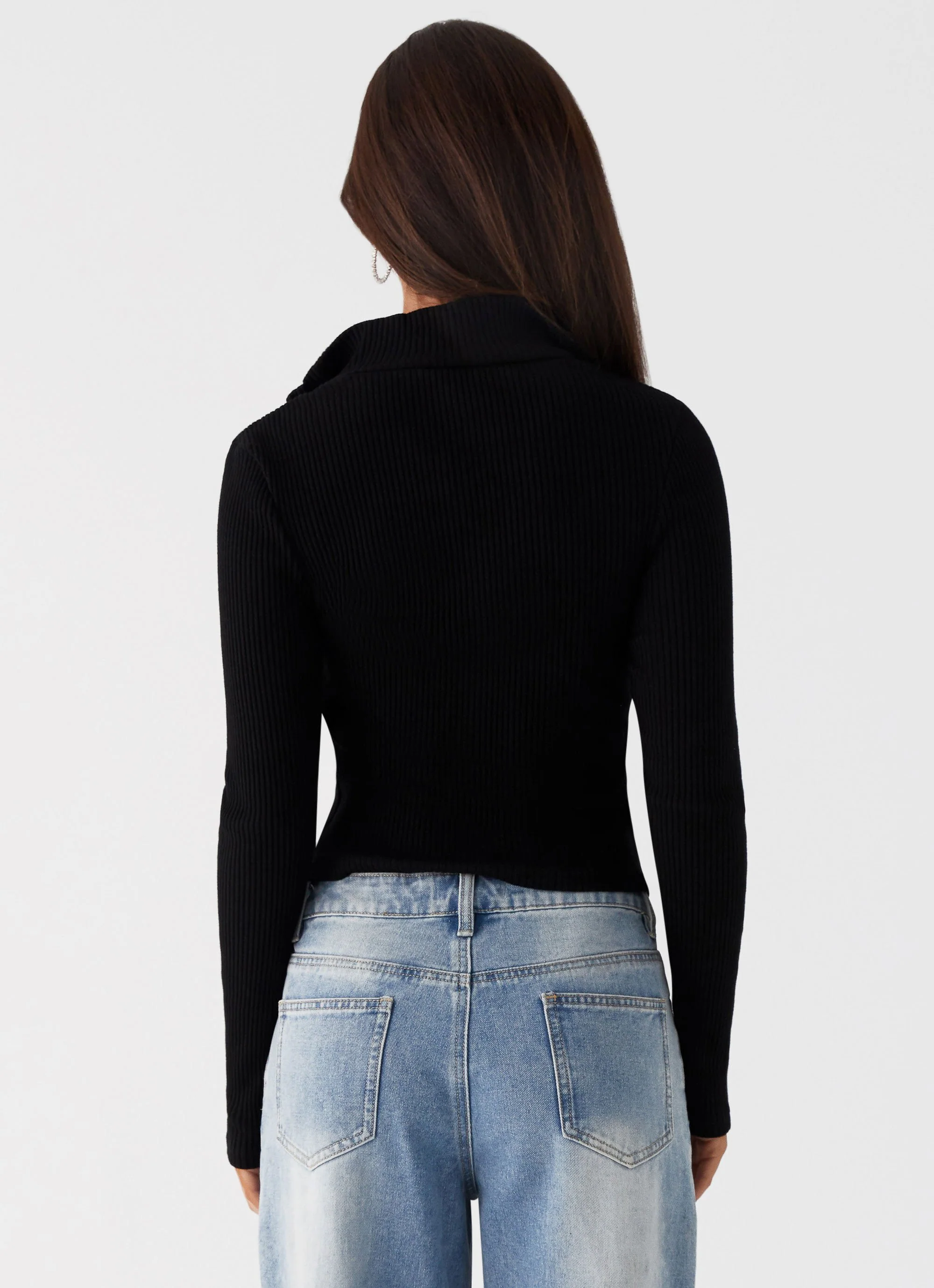 Barbara Long Sleeve Top - Black - Image 4