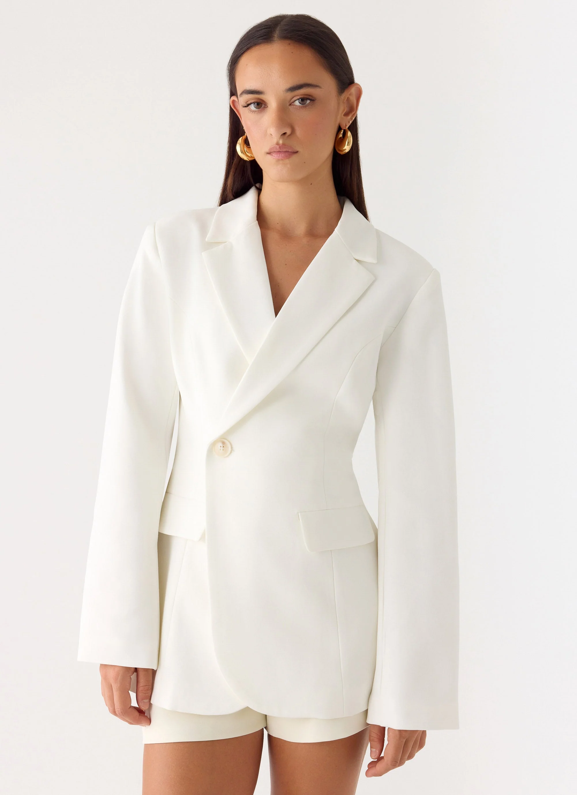 Culver Cinched Blazer - White - Image 5