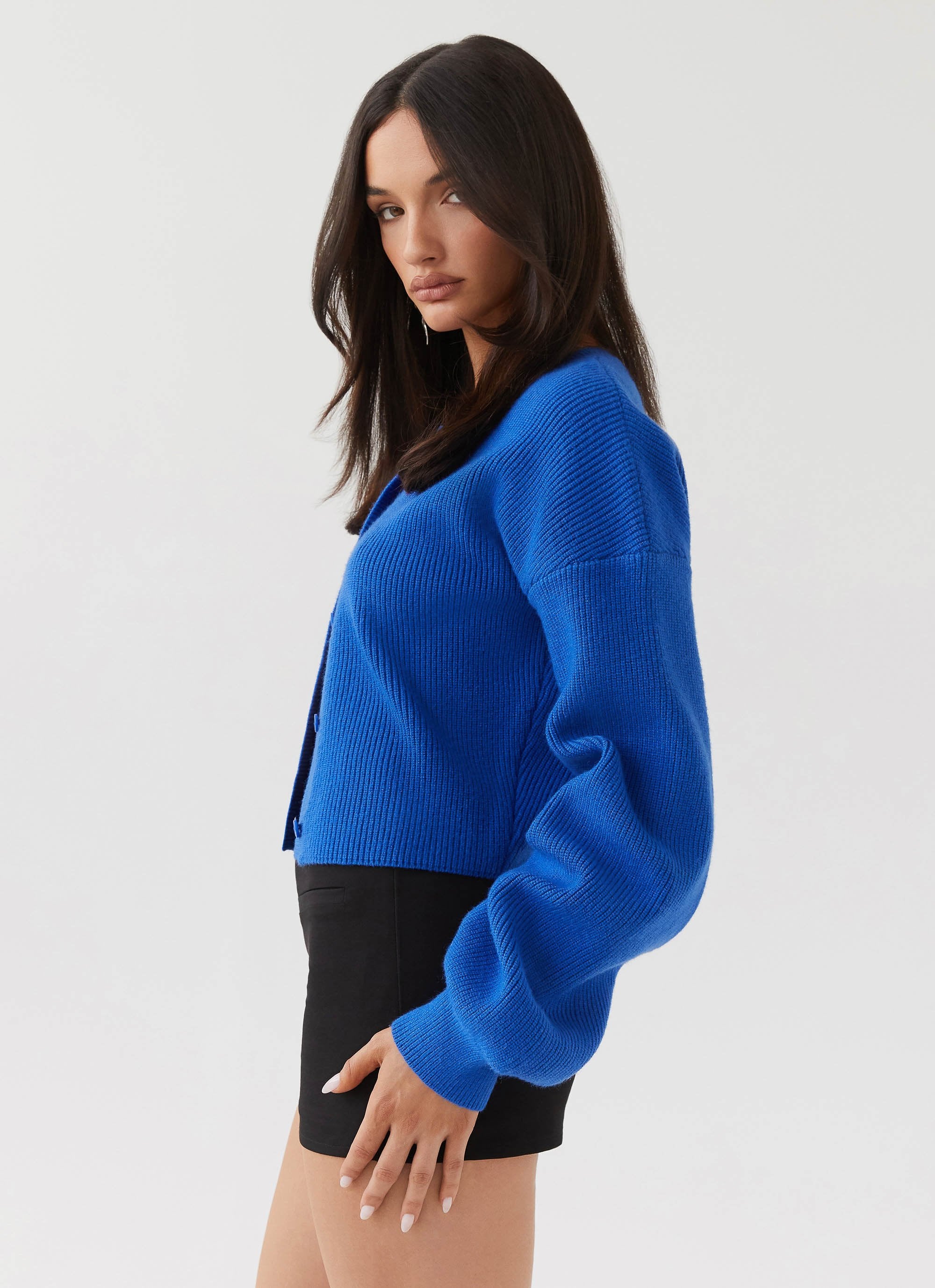 Daphne Knit Cardigan - Cobalt - Image 3