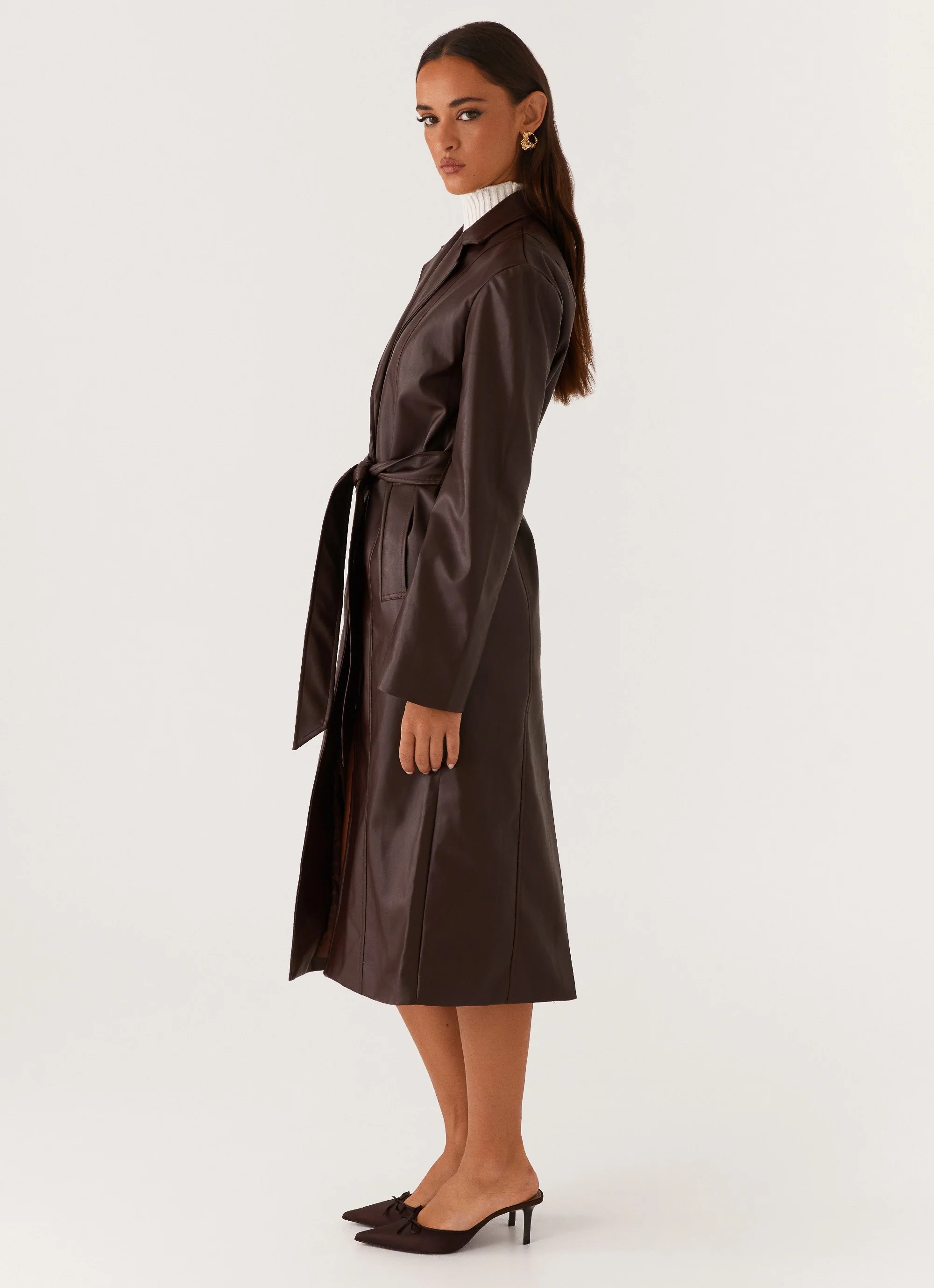 Dixie Trench Coat - Chocolate - Image 4