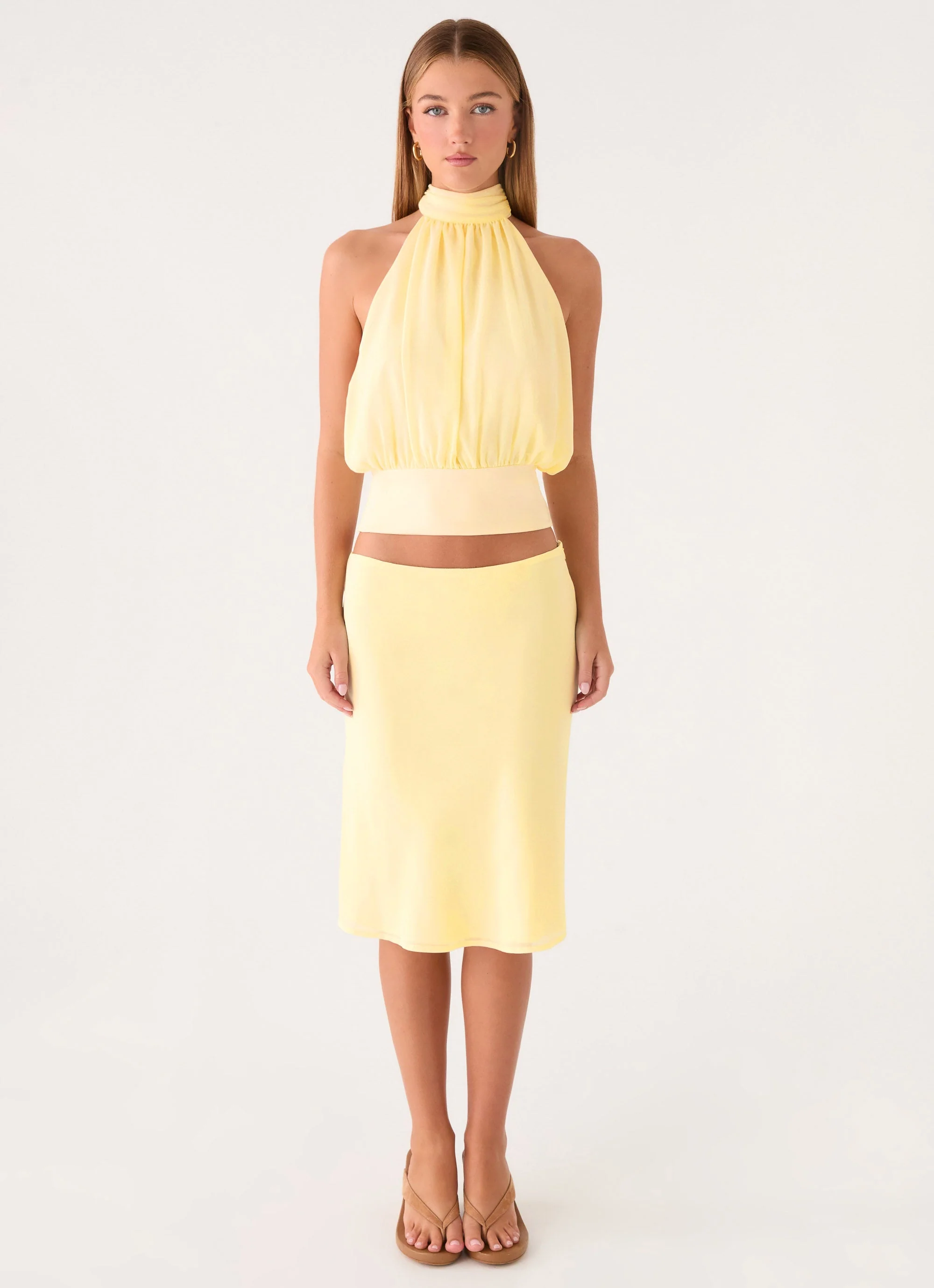 Fayloria Midi Skirt - Lemon - Image 3