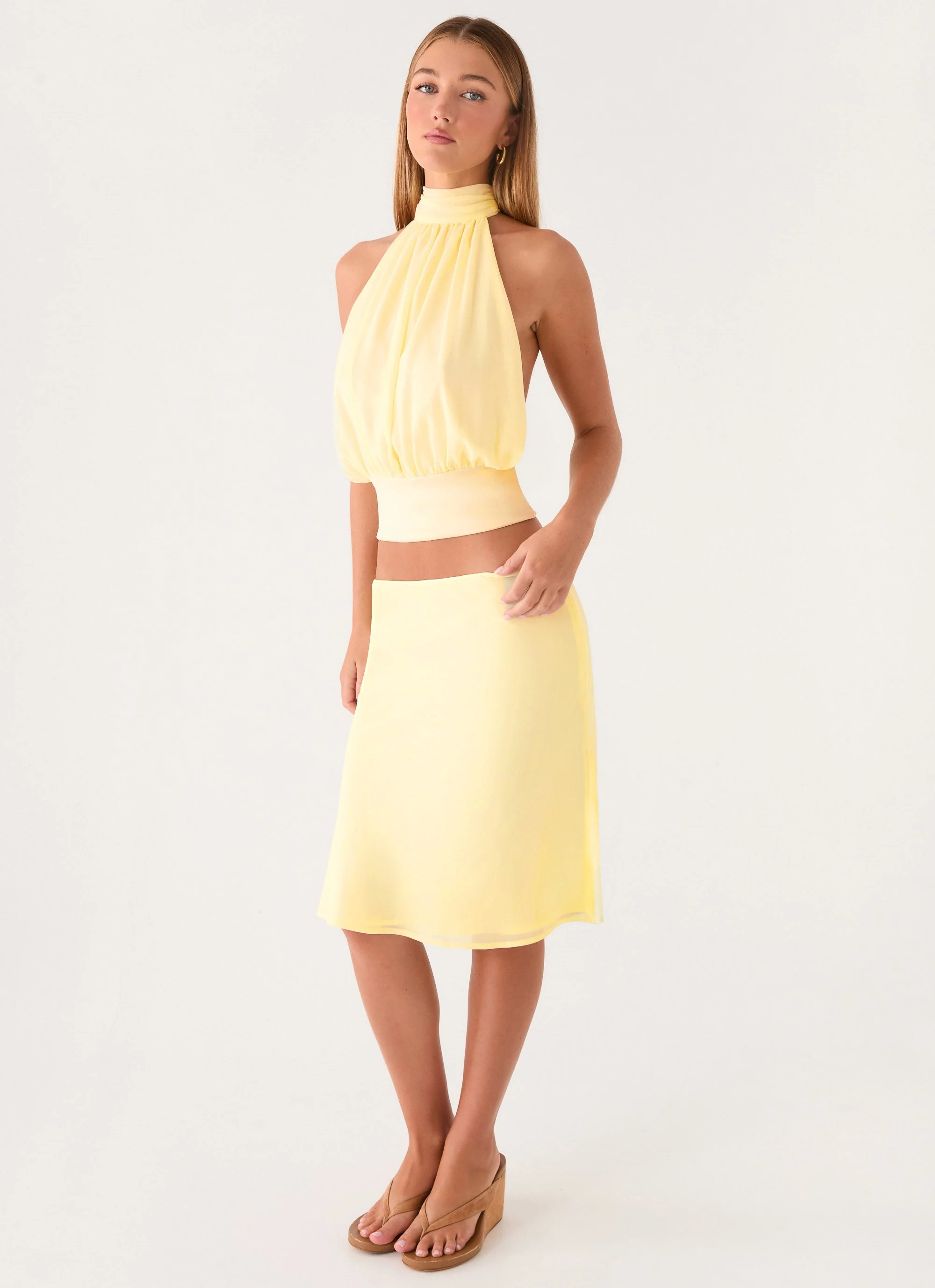 Fayloria Midi Skirt - Lemon - Image 5