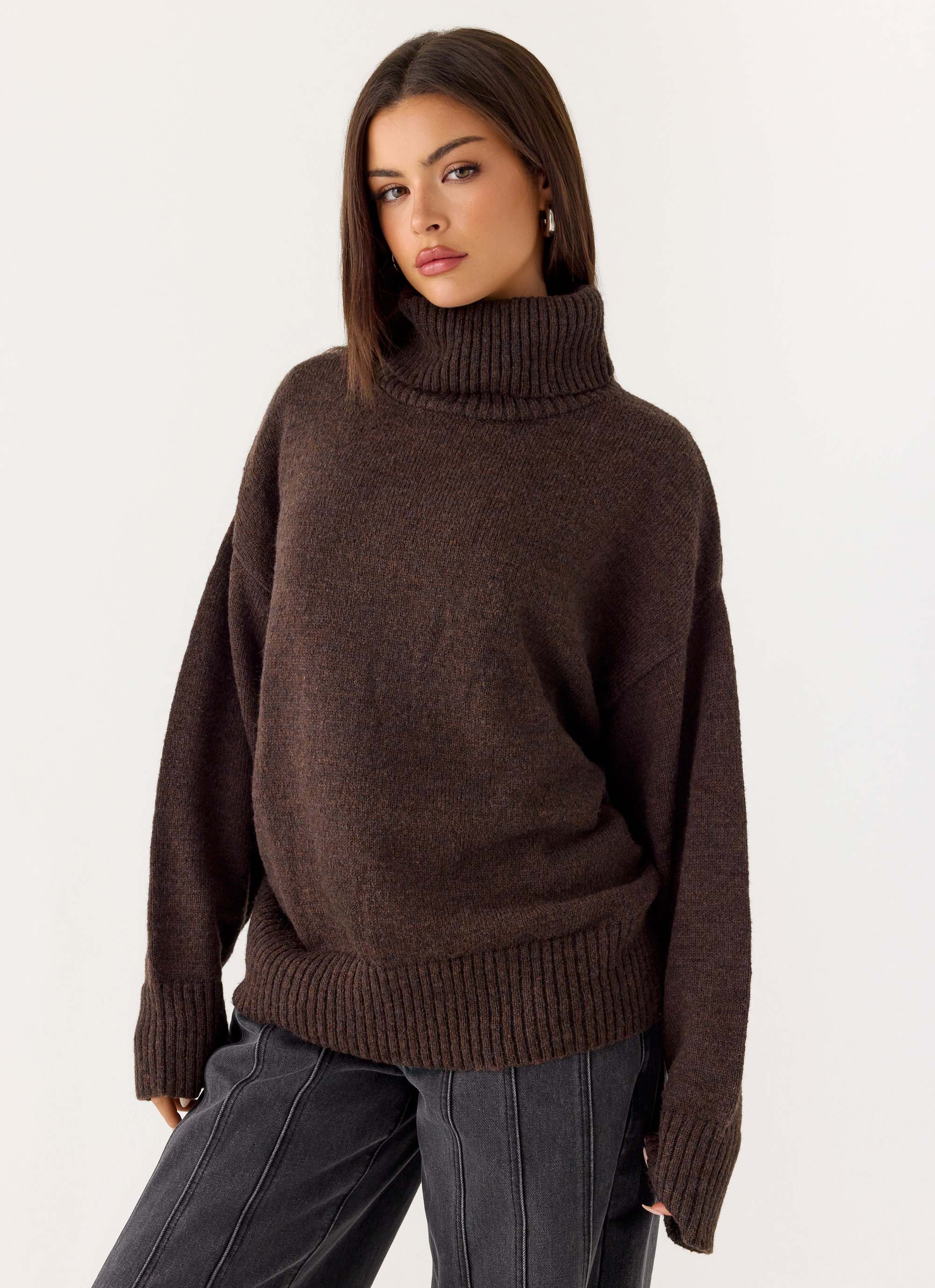 Gabrielle Knit Sweater - Chocolate - Image 5