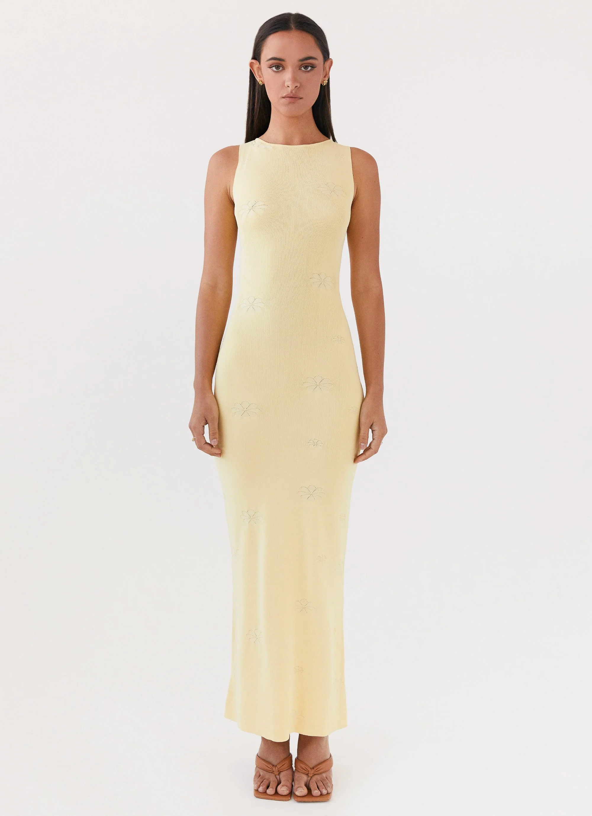 Holly Knit Maxi Dress - Yellow - Image 2