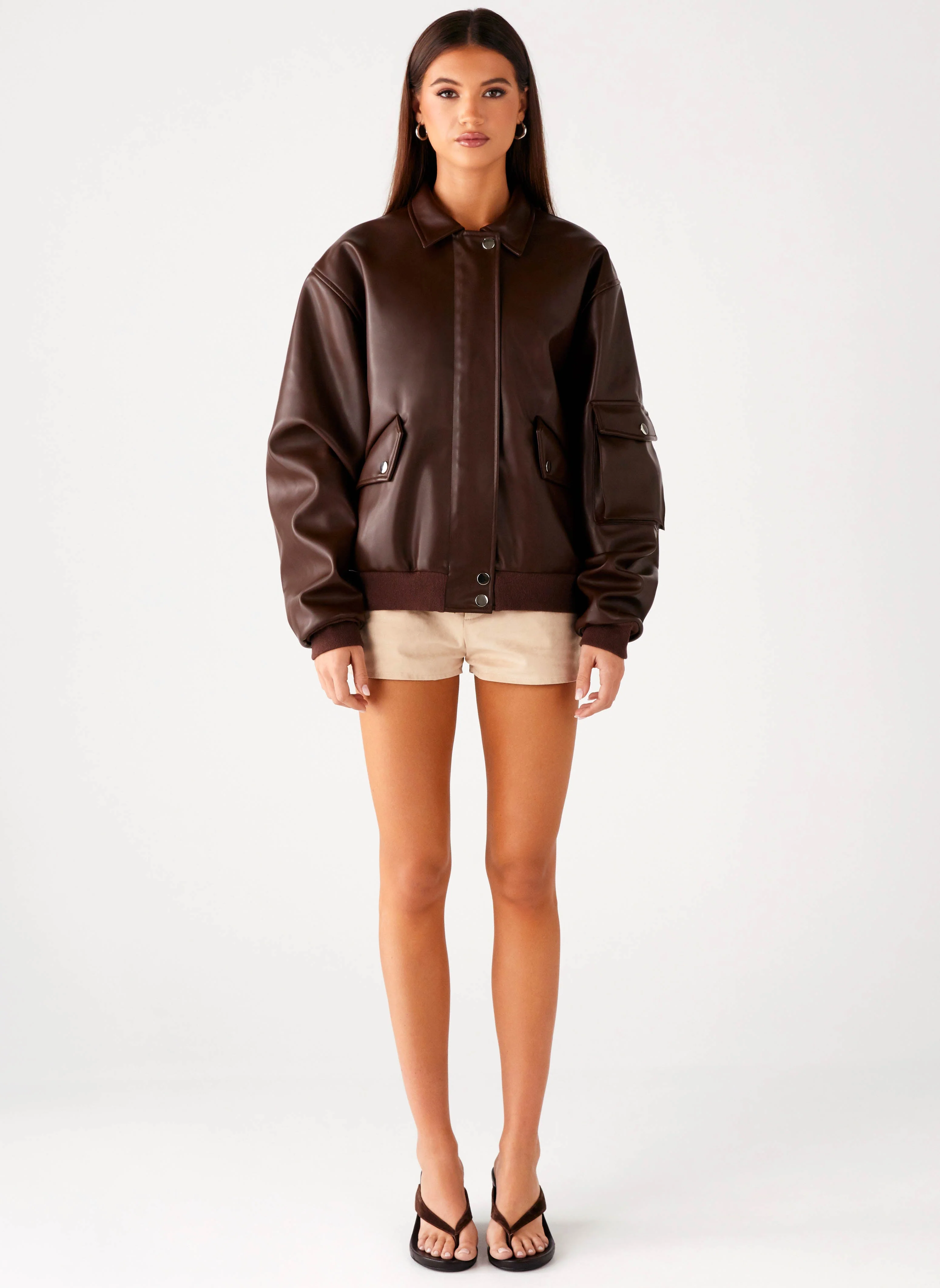 Indara Bomber Jacket - Chocolate - Image 5