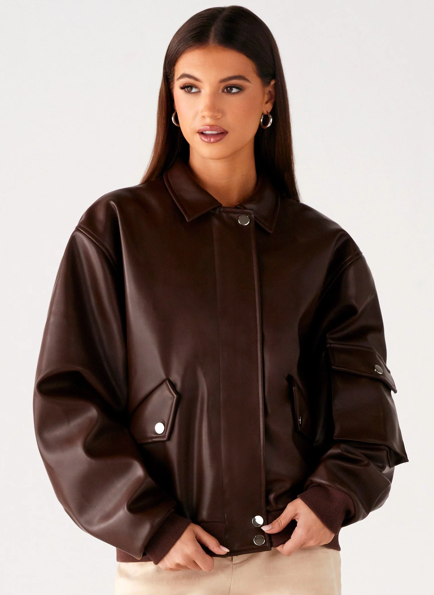 Indara Bomber Jacket - Chocolate - Image 6