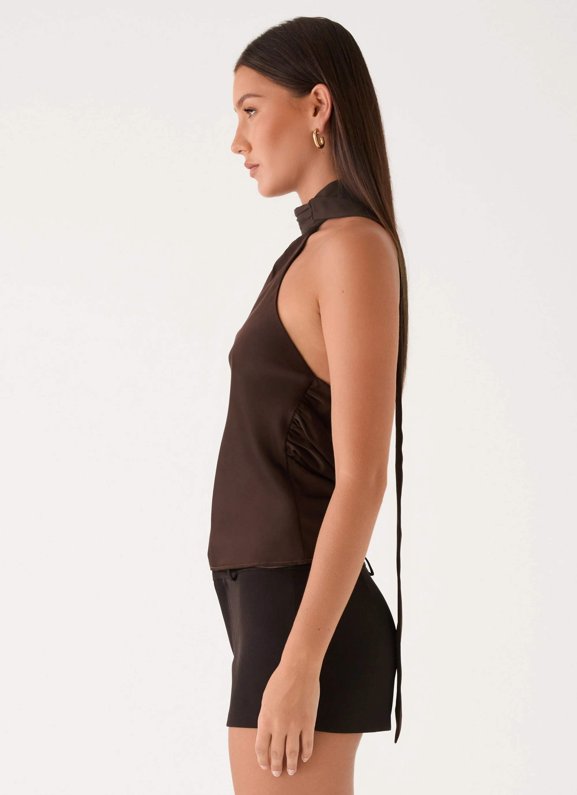 Keena Scarf Top - Chocolate - Image 2