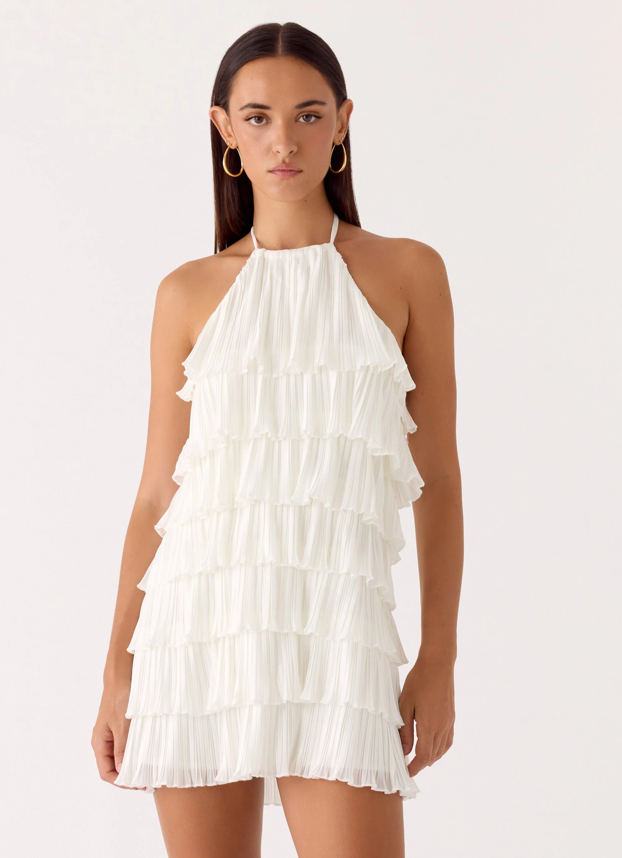 Lunar Bloom Mini Dress - Ivory