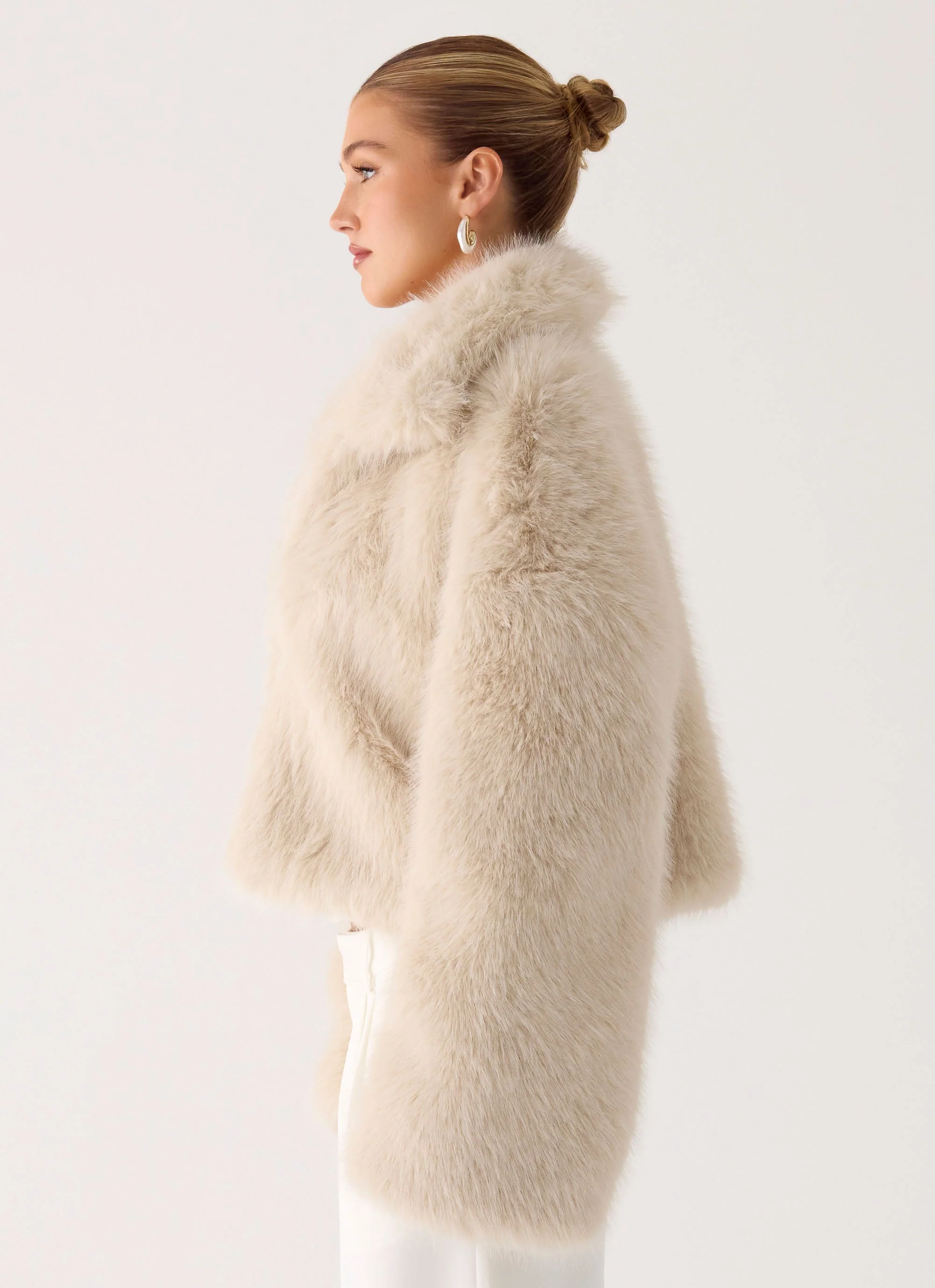 Moonscapes Faux Fur Jacket - Ivory - Image 3