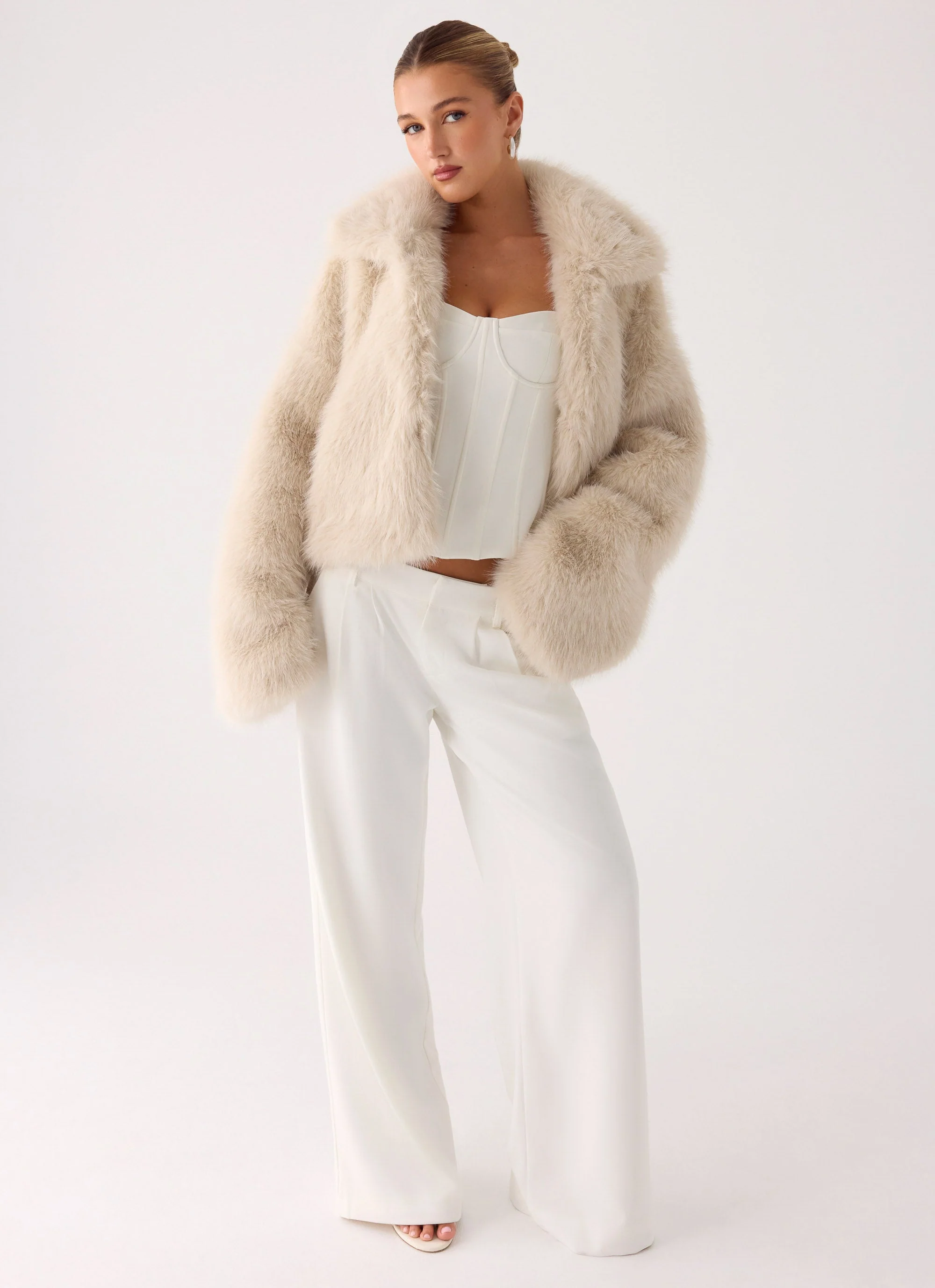 Moonscapes Faux Fur Jacket - Ivory - Image 6