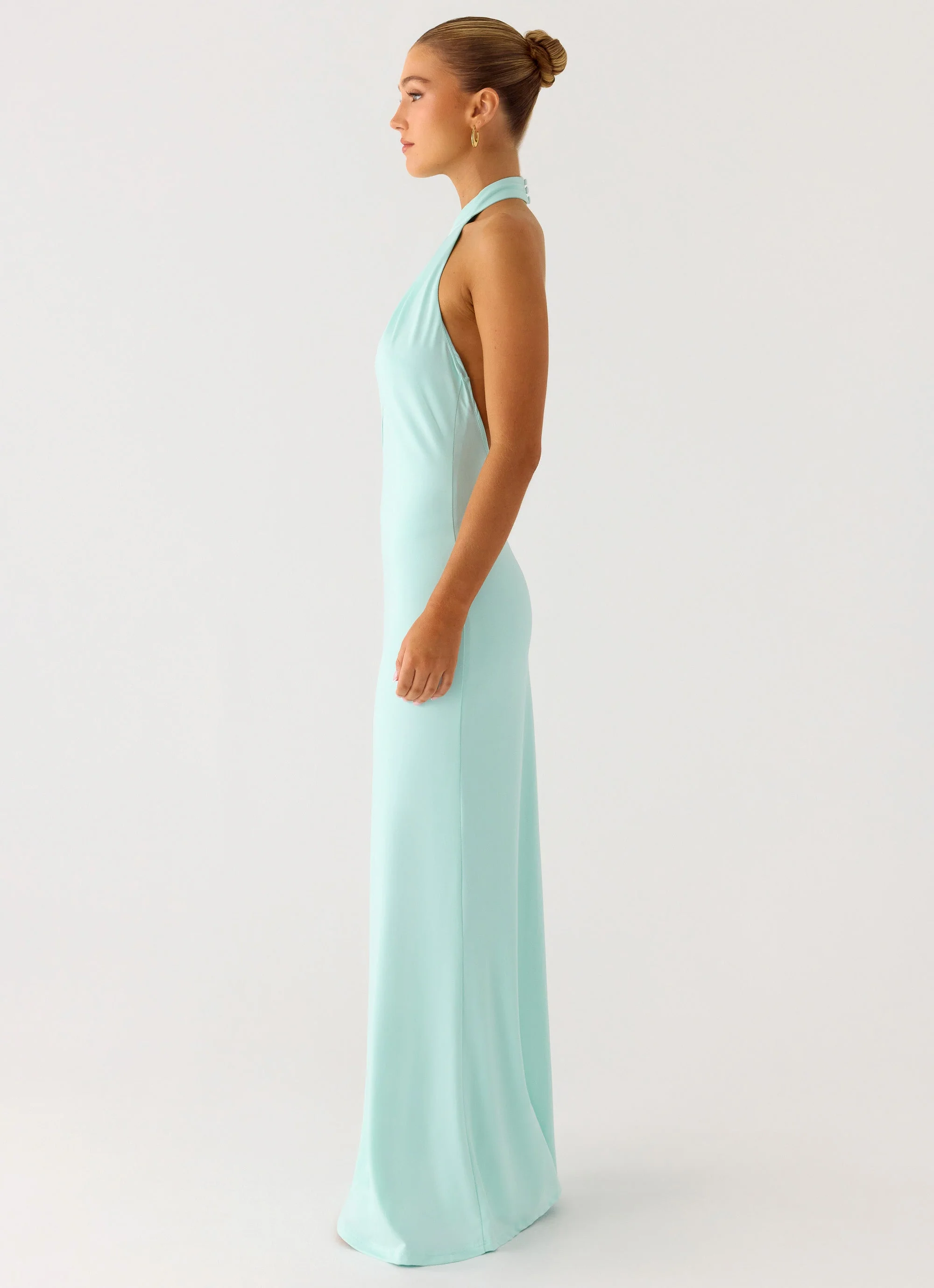 Mougleta Backless Maxi Dress - Aqua - Image 2