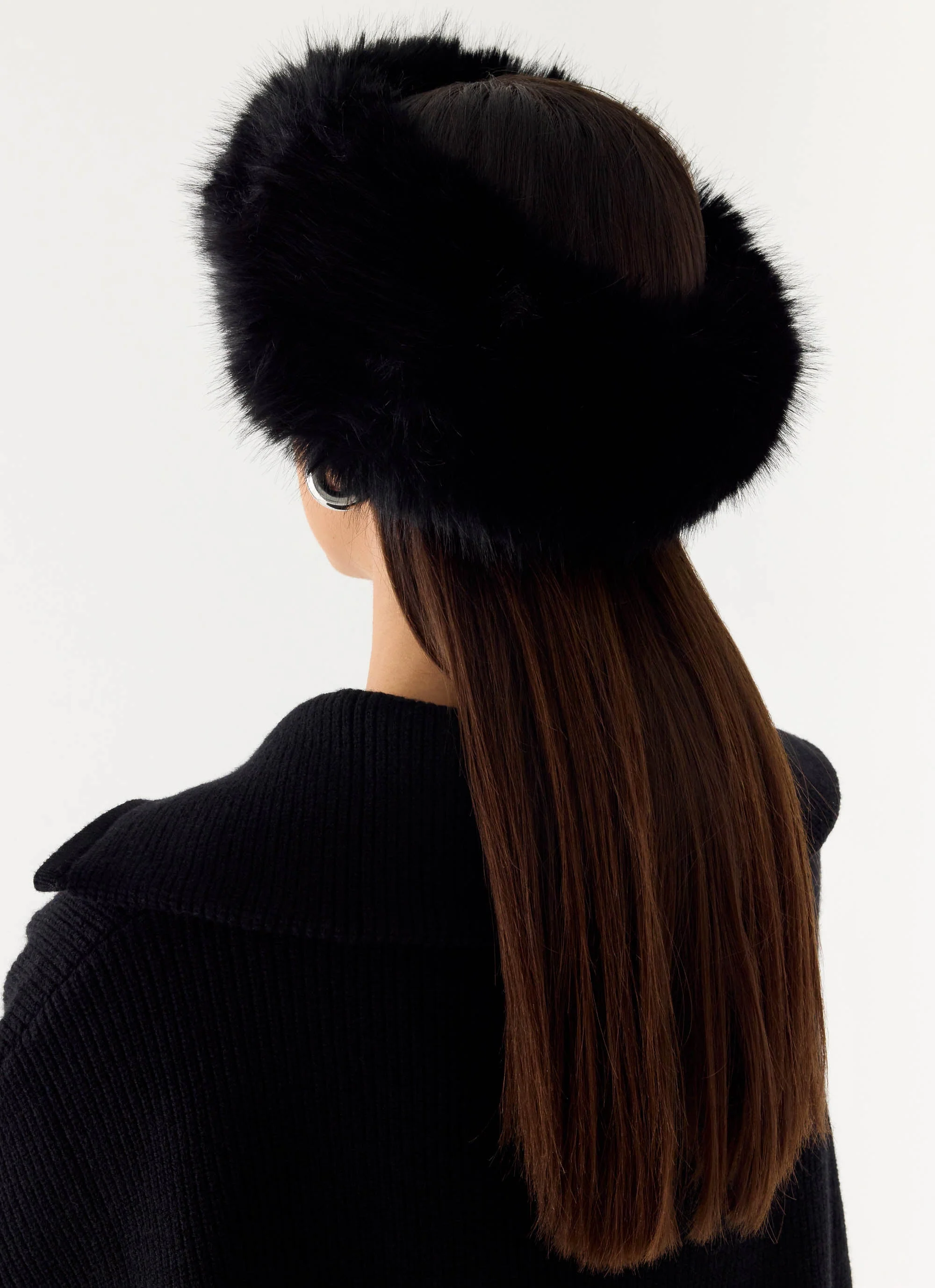 North Pole Faux Fur Headband - Black - Image 4