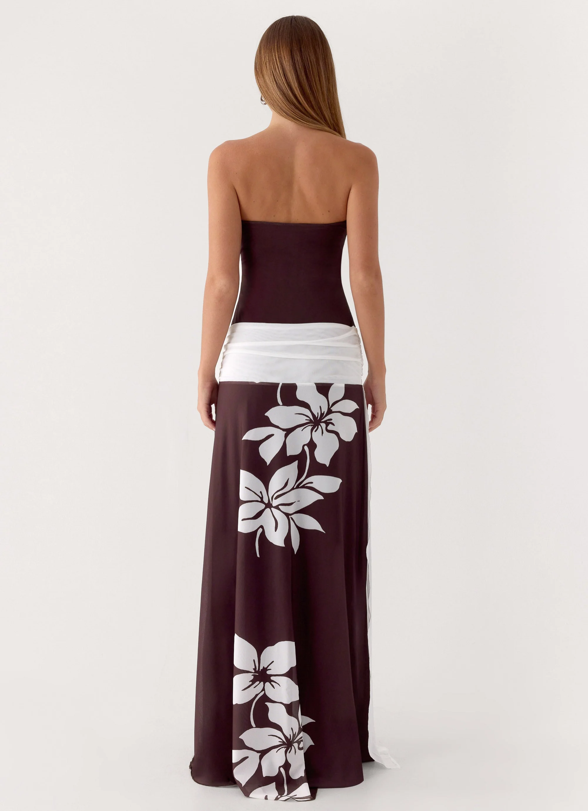 Palomar Strapless Maxi Dress - Chocolate Tropic Floral - Image 3