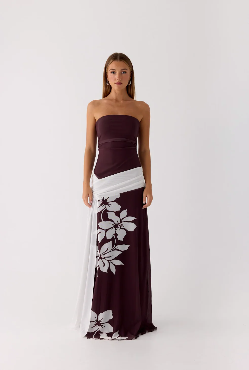 Palomar Strapless Maxi Dress - Chocolate Tropic Floral - Image 8