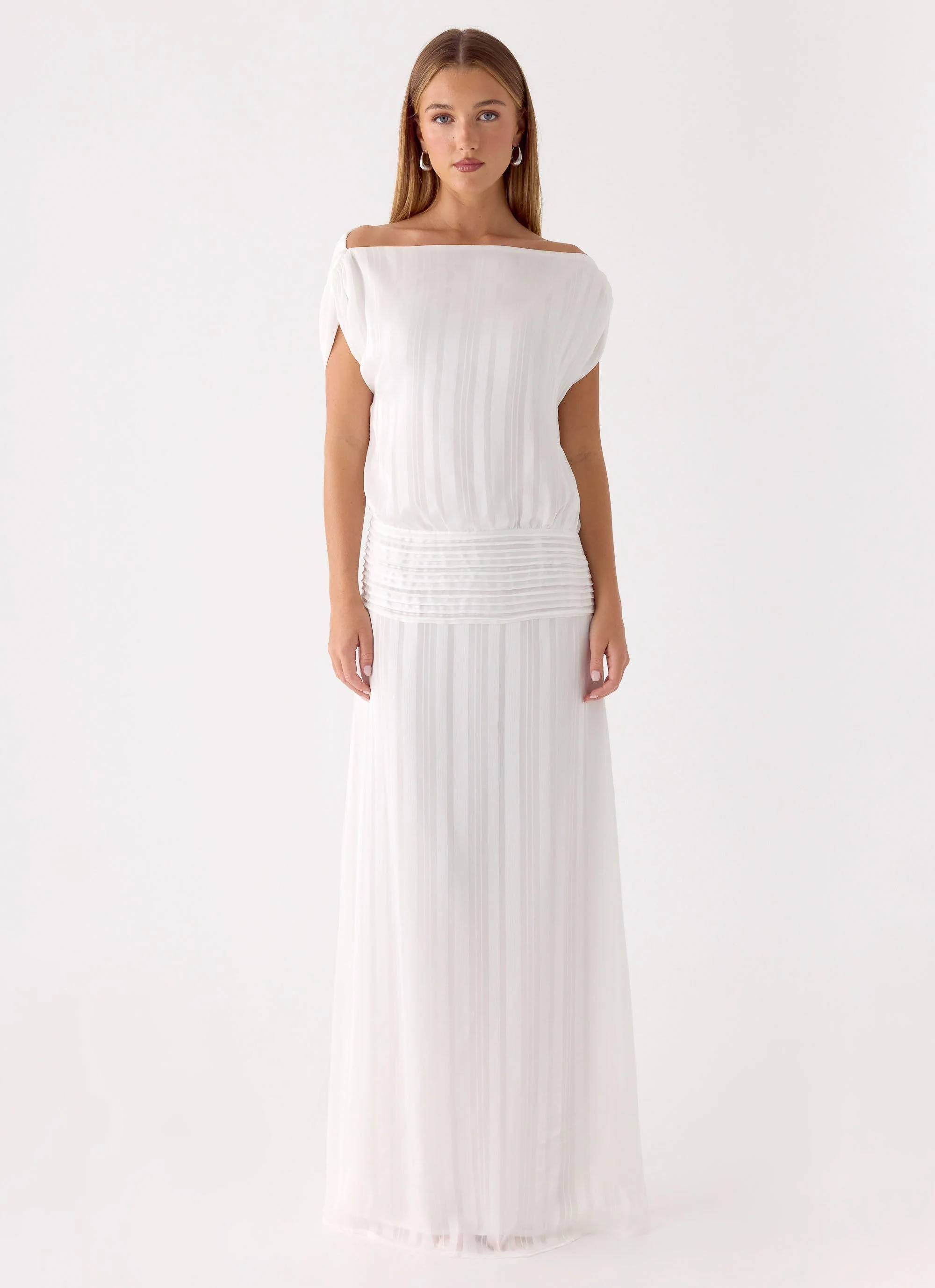 Rexi One Shoulder Maxi Dress - White - Image 10