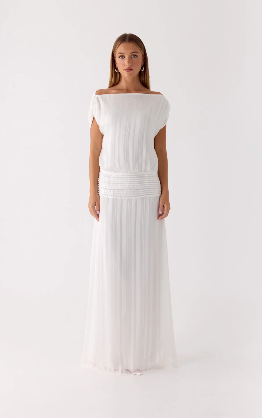 Rexi One Shoulder Maxi Dress - White - Image 11