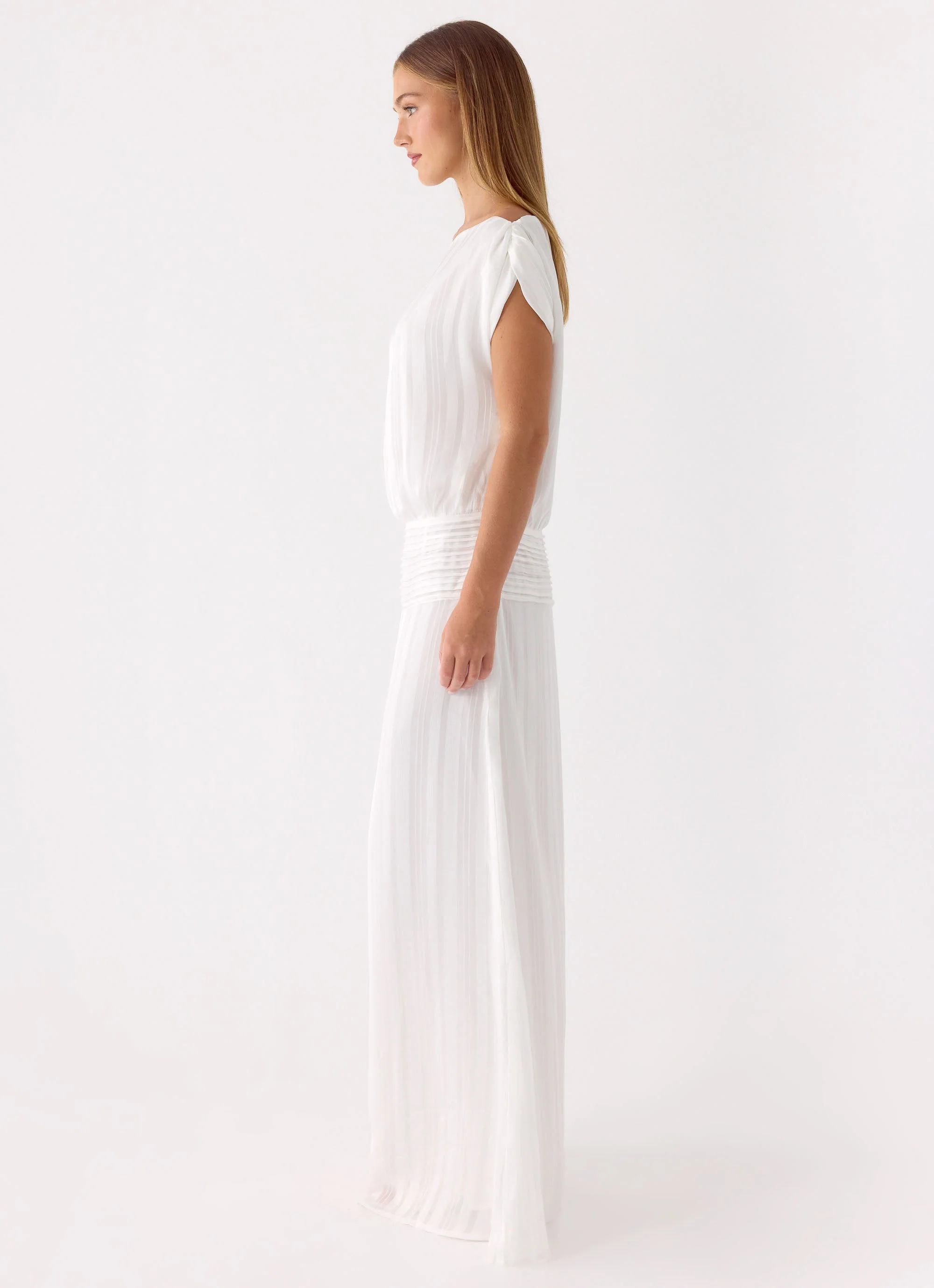 Rexi One Shoulder Maxi Dress - White - Image 6