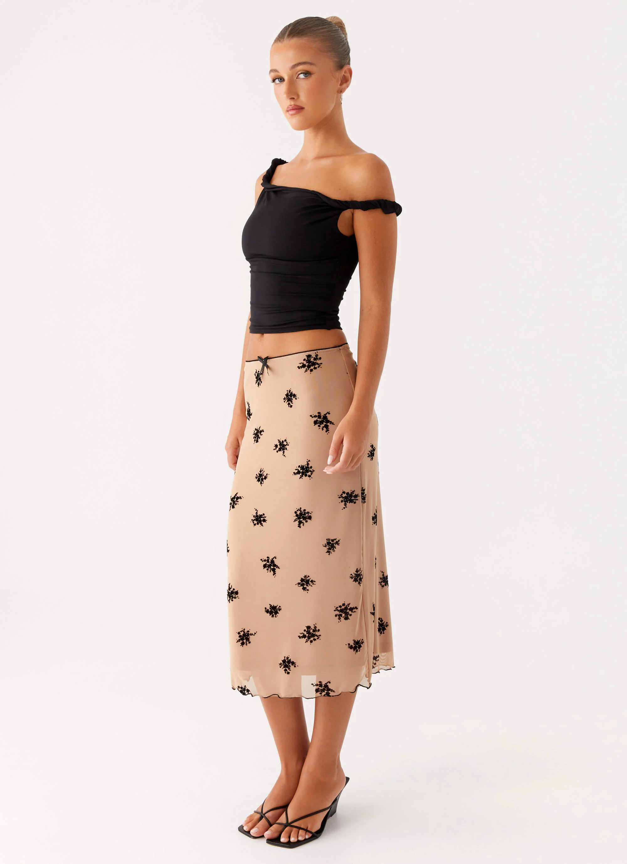 Rocca Midi Skirt - Nude - Image 5