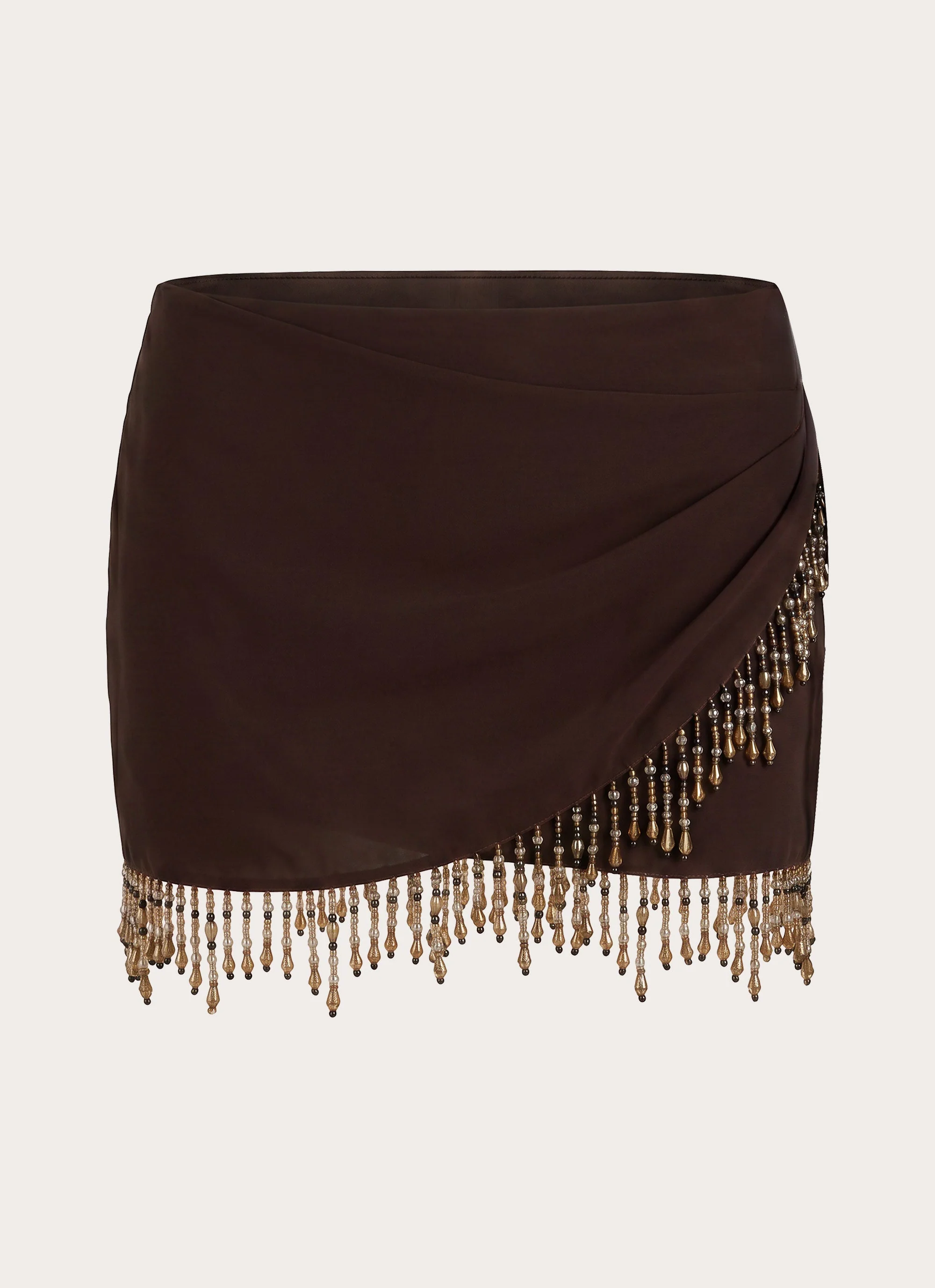 Sahana Beaded Mini Skirt - Chocolate - Image 2