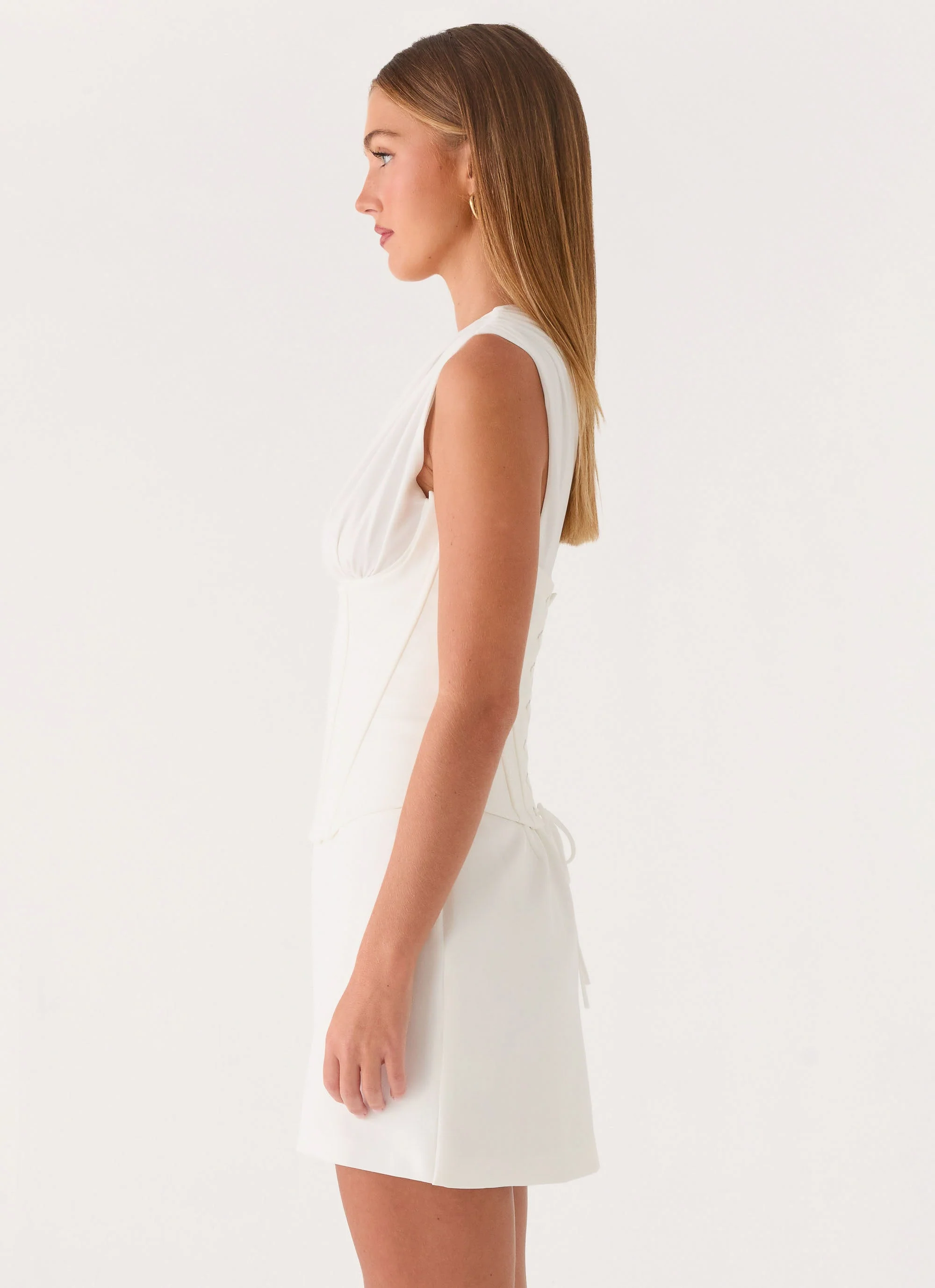Sarielle Corset Mini Dress - Off White - Image 6
