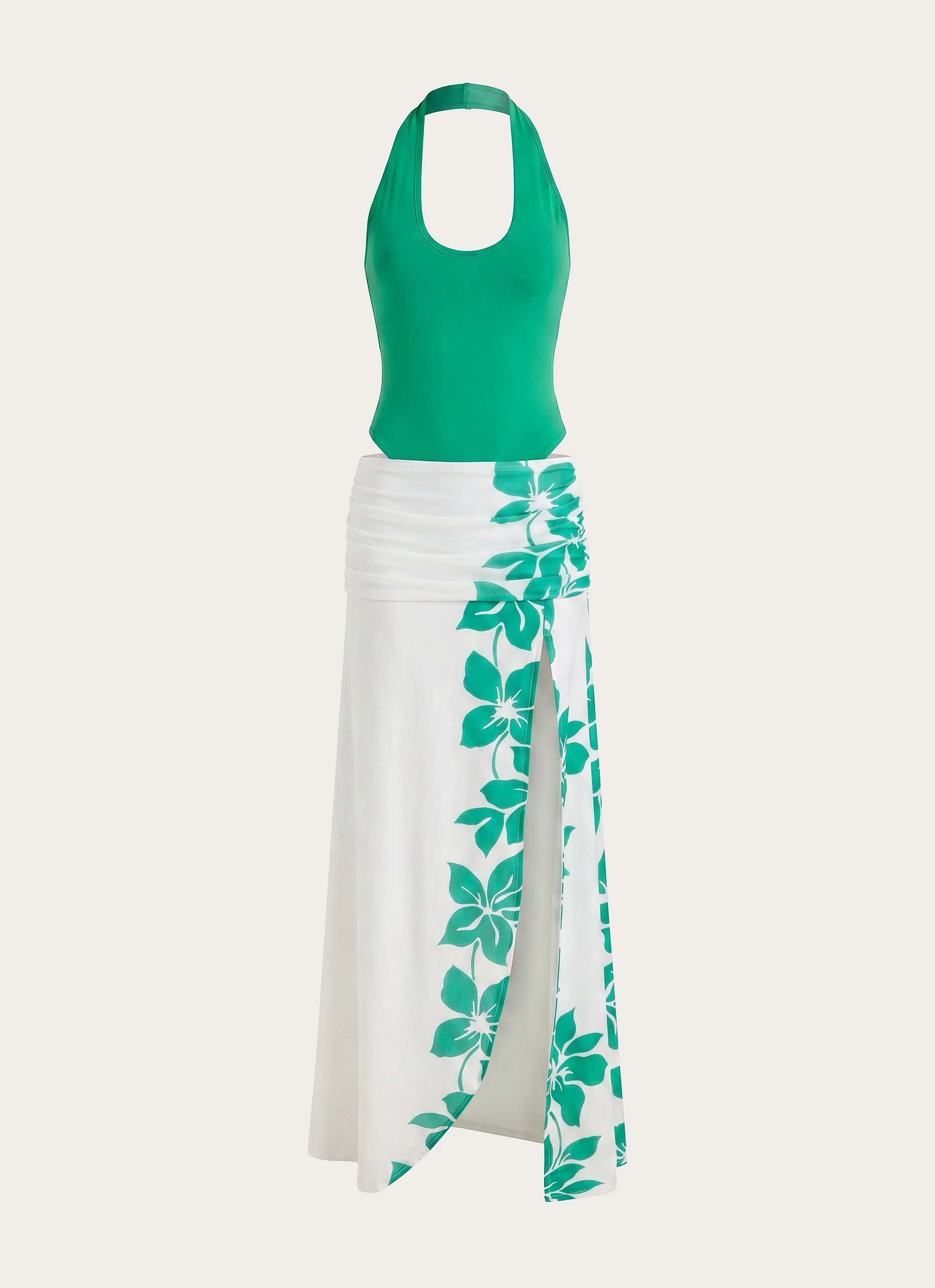 Sarinda Maxi Dress - Green White Tropic Floral Print - Image 4