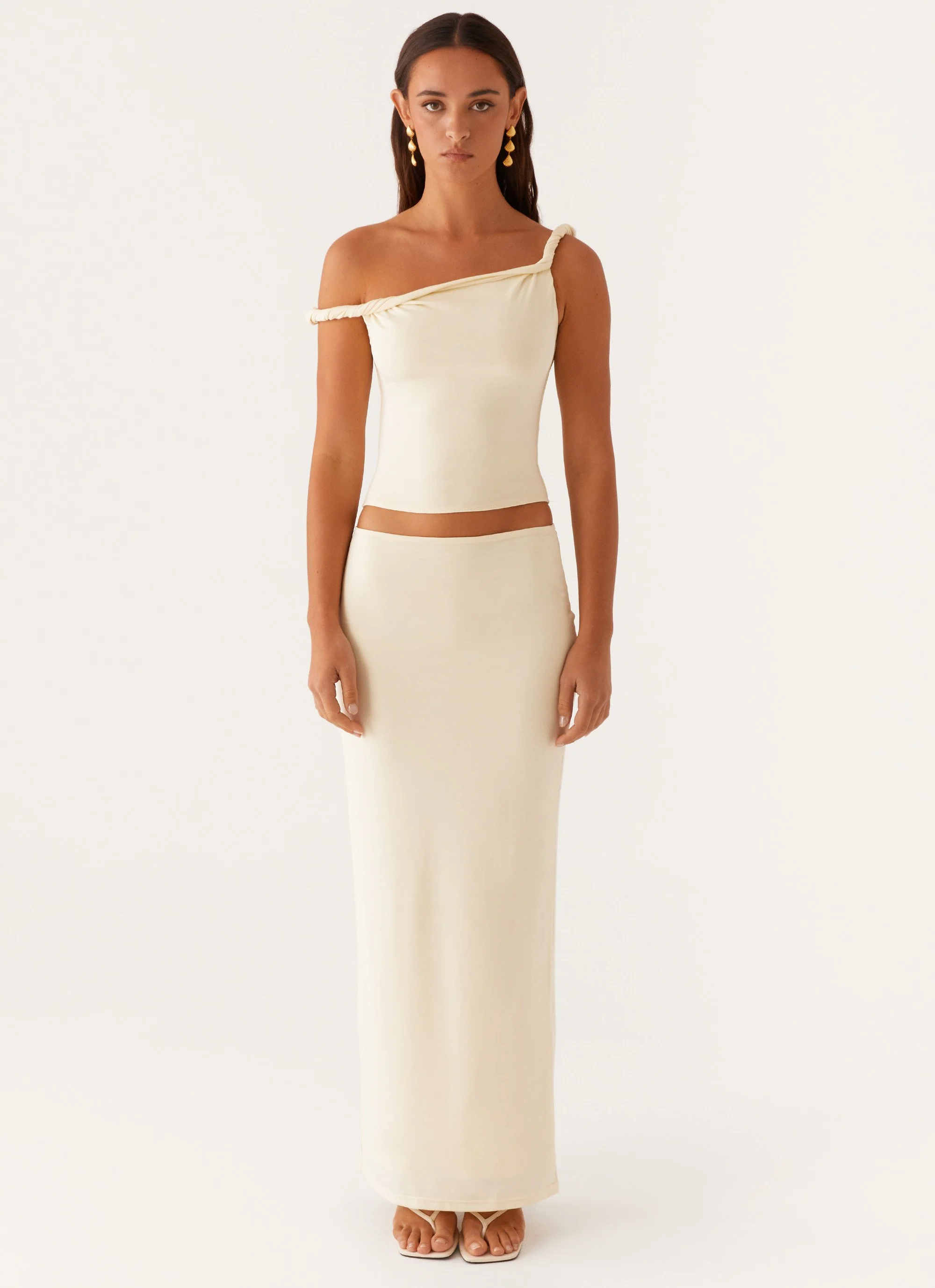 Solace Soul Twist Shoulder Top - Yellow - Image 2