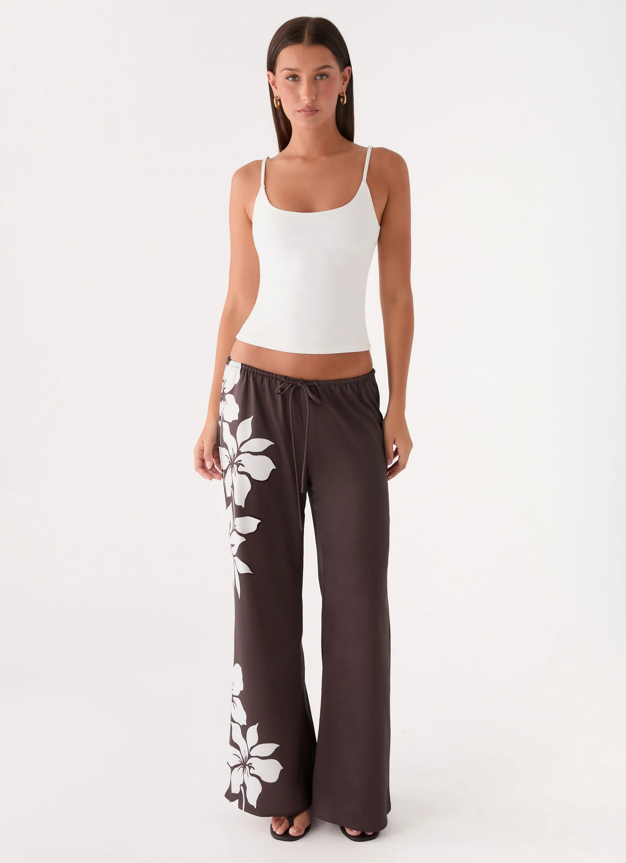 Sorena Low Rise Flared Pants - Chocolate Tropic Floral - Image 5