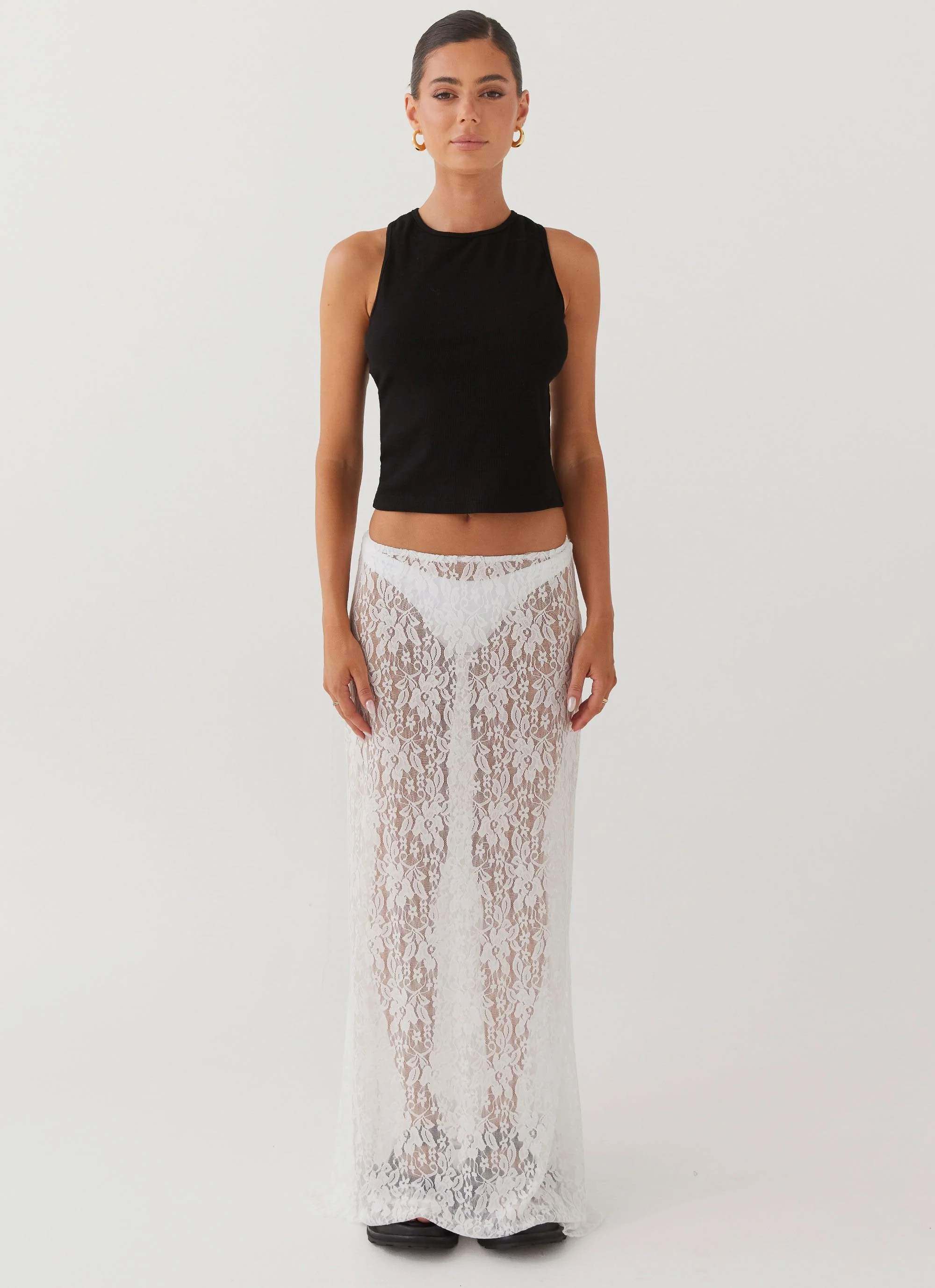 Sugar Sweet Lace Maxi Skirt - White - Image 2