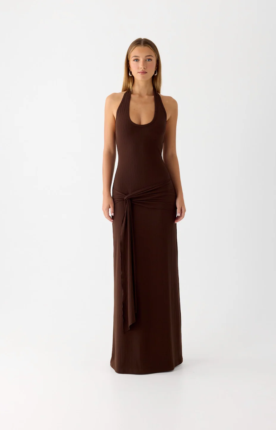 Vedetta Maxi Dress - Chocolate - Image 8