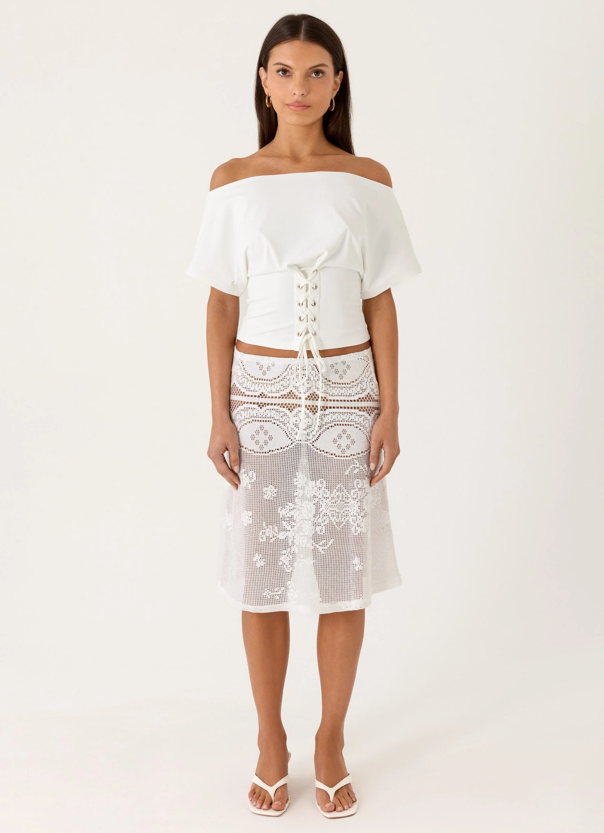 Yanna Midi Skirt - White - Image 2